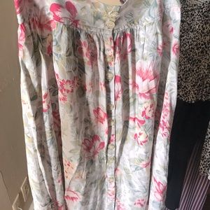 Pastel floral tea length skirt